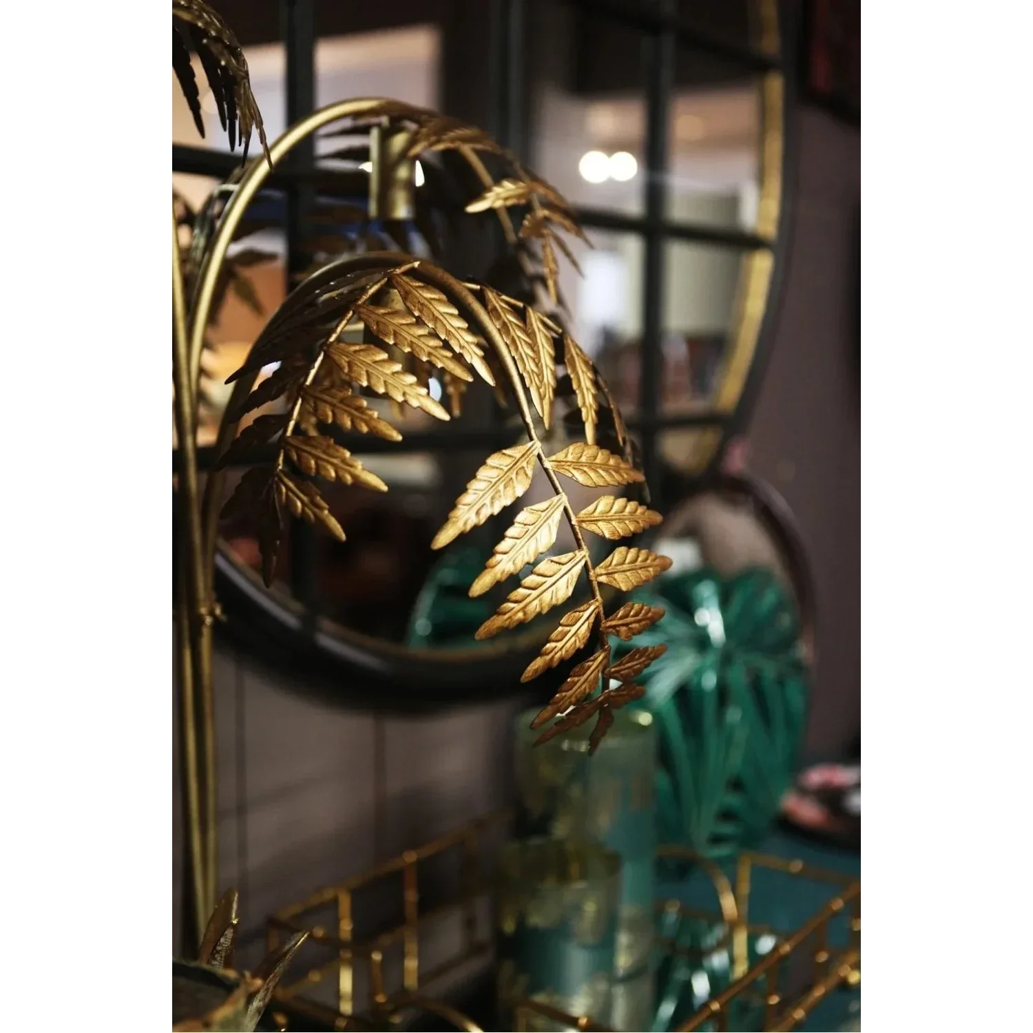 Gold Palm Tree Table Lamp ?? Hollywood Regency and Art Deco Tropical Glam Lighting - Lamps