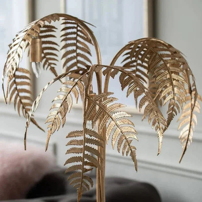 Gold Palm Tree Table Lamp ?? Hollywood Regency and Art Deco Tropical Glam Lighting - Lamps