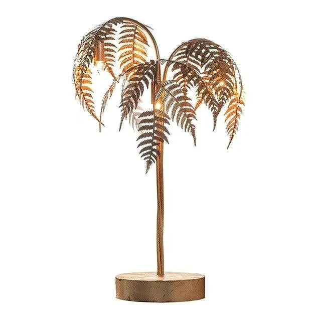 Gold Palm Tree Table Lamp ?? Hollywood Regency and Art Deco Tropical Glam Lighting - Lamps