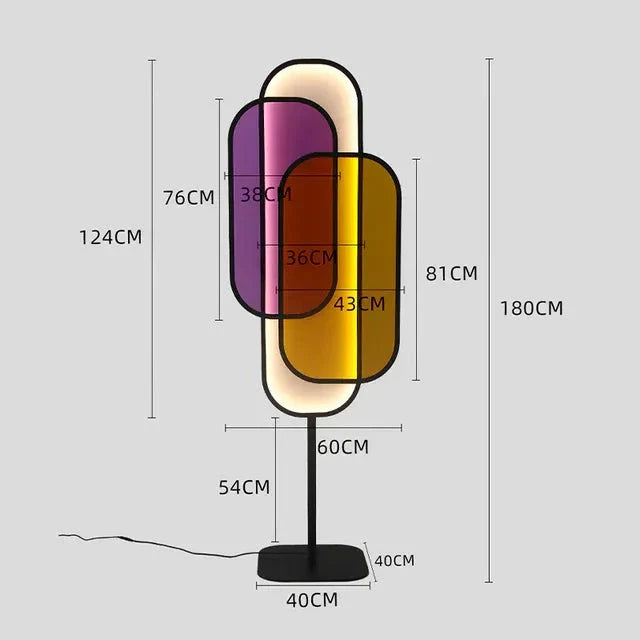 Modern Acryl Floor Lamp | Colorful Artlighting for Eclectic Contemporary Design Homes - Lamps