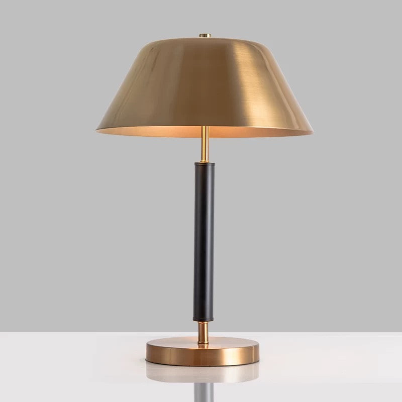 Modern Brass and Black Iron Table Lamp – Luxury Accent Light for Living Room or Bedroom - Art Deco Lamps