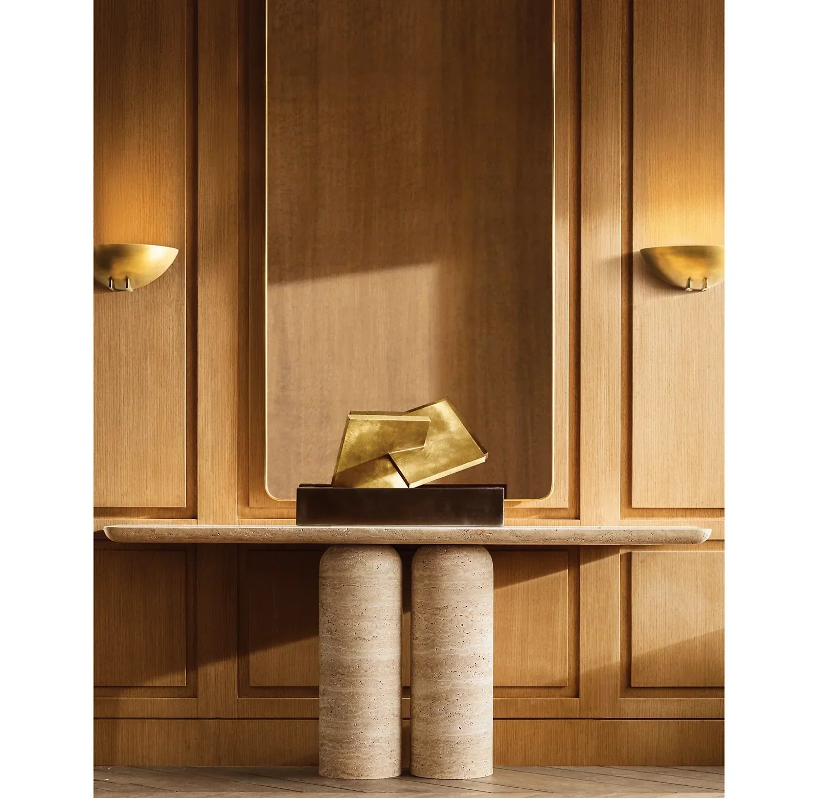 Modern Brass Bowl Wall Sconce for Living Room or Hallway - Sconces