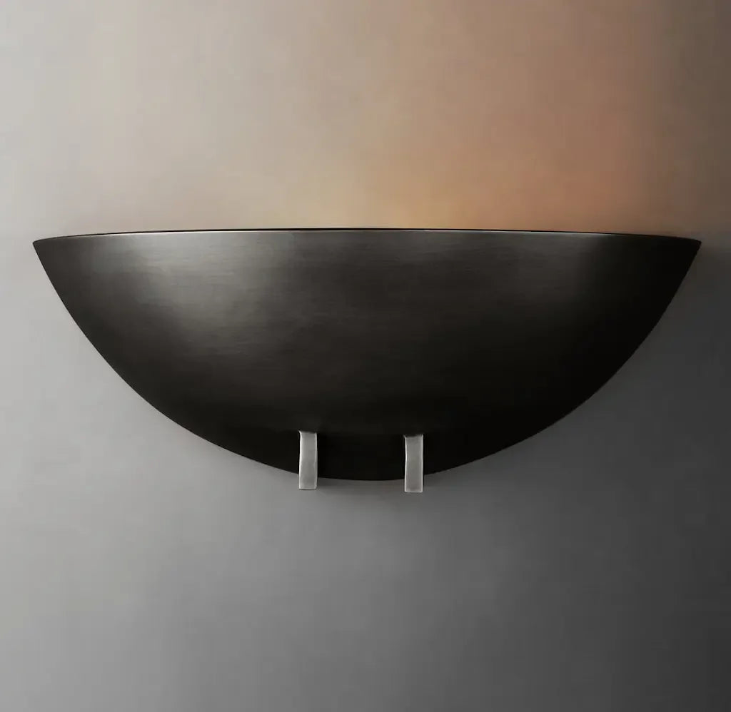 Modern Brass Bowl Wall Sconce for Living Room or Hallway - Sconces