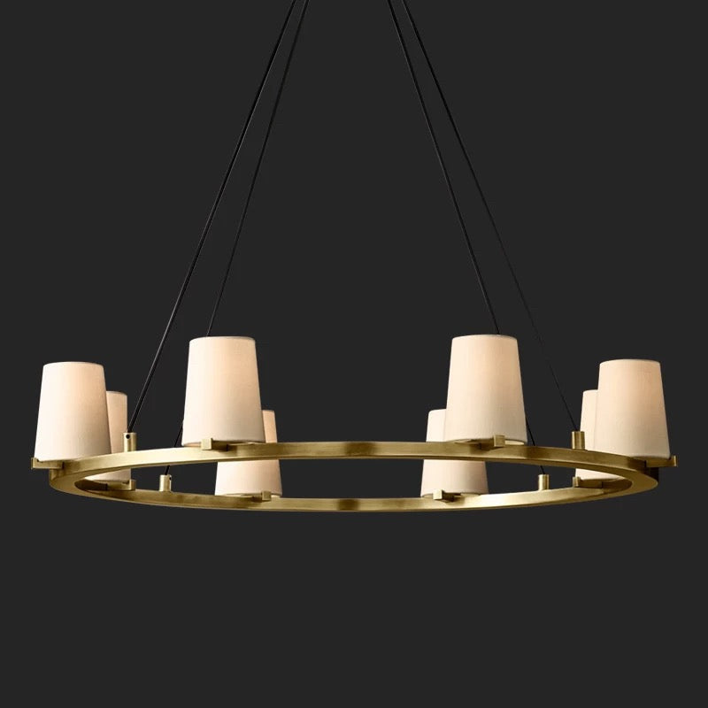 Modern Brass Candelabra Ring Chandelier for Dining Room or Foyer - Chandeliers