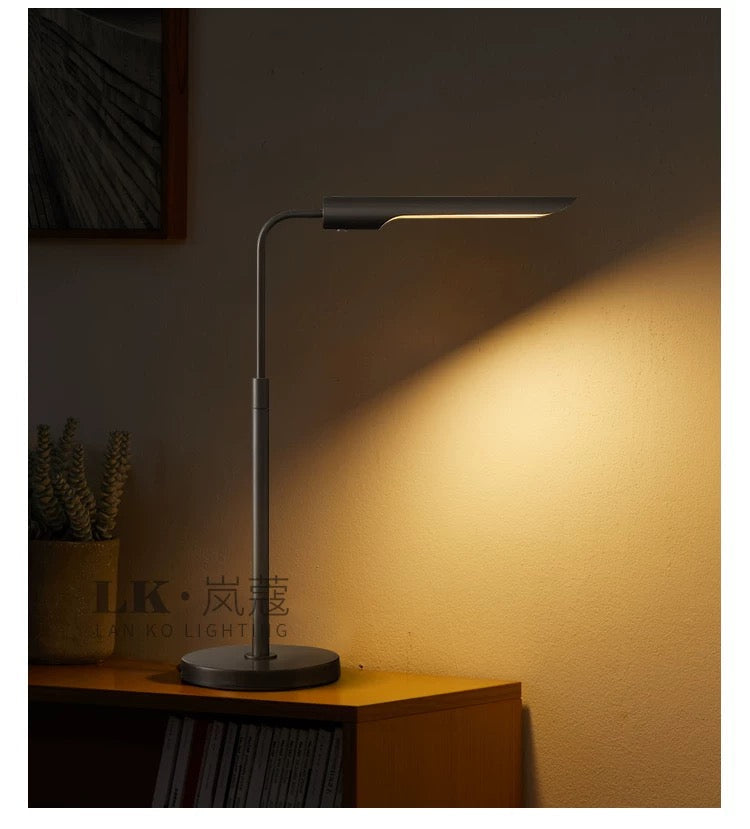 Brass Led Desk Lamp with Adjustable Arm – Modern Minimalist Task for Office Bedroom or Study - Table Lamps