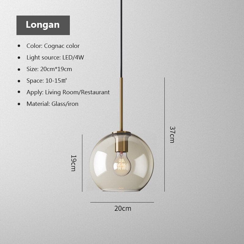 Modern Pendant Lighting | 1-light Glass Lamp | Kitchen Dining Room | Casalola - Lamps