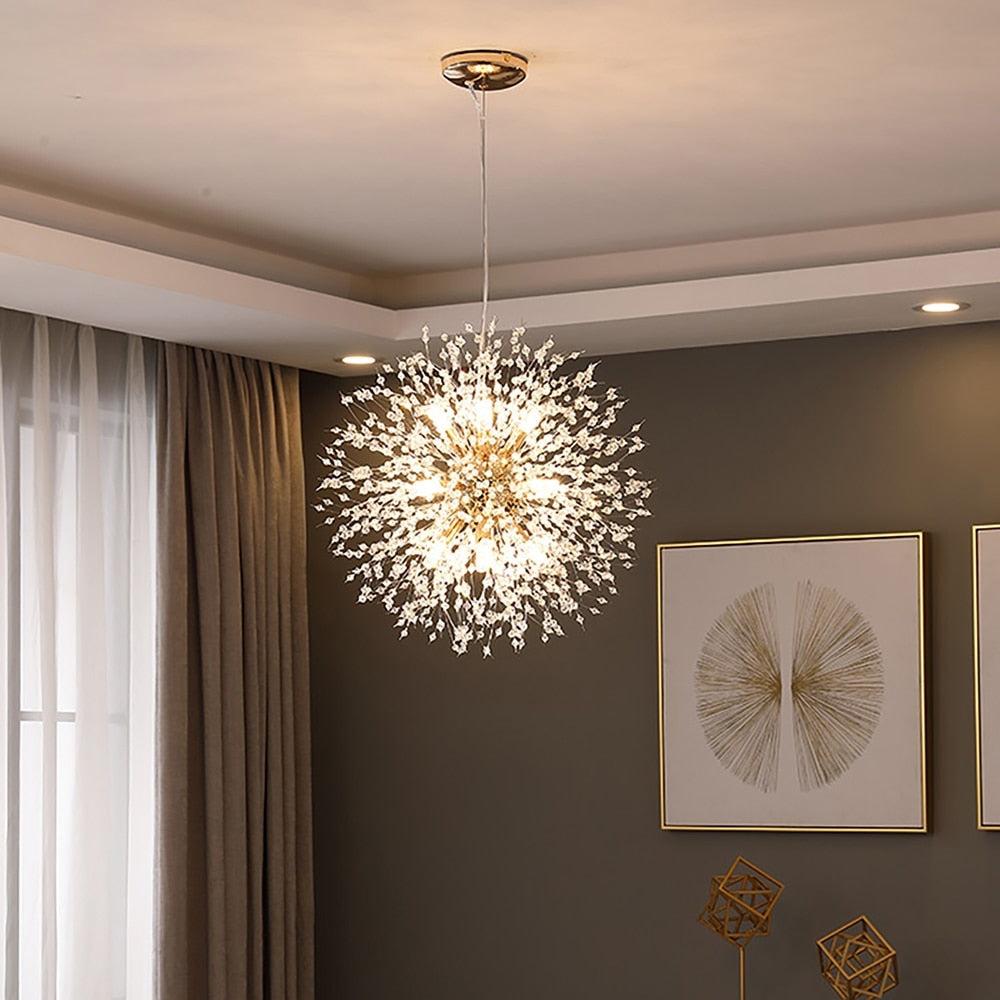 Modern Pendant Lighting | Crystal Dandelion Lamps | 1-light for Stairs Living Room Dining - Lamps