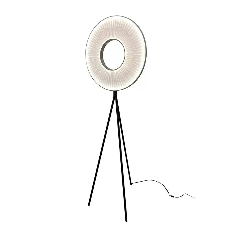 Modern Floor Lamp Fabric Lampshade Halo Lighting for Living Room Bedroom Office - Unique Lamps