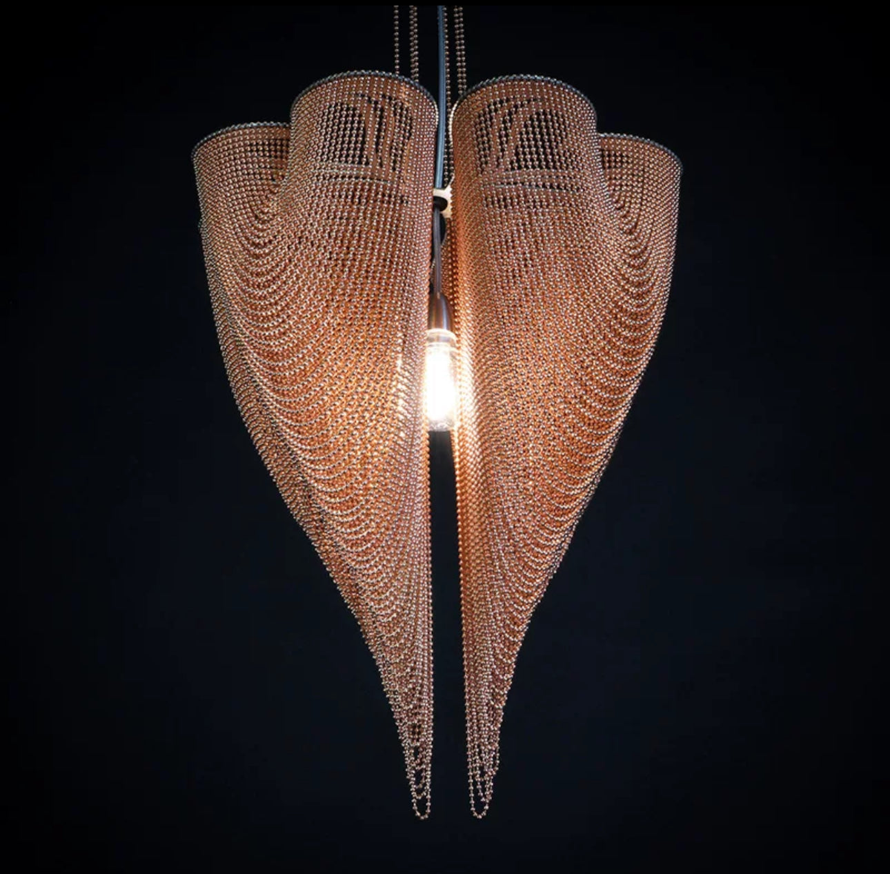 Luxury Clover Mesh Chandelier – Modern Lighting with Elegant Metal Drapes for High-end Interiors - Chandeliers