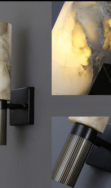 Luxury Wall Sconces| Real Marble Copper Base Lights for Living Room Hotel Restaurants - Modern Sconces