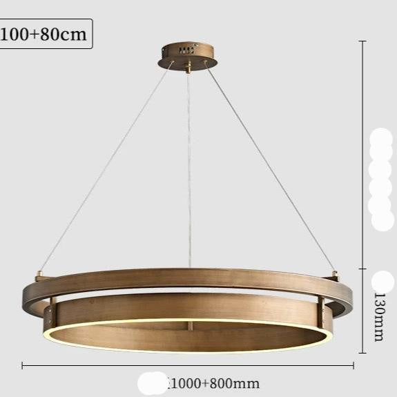 Modern Minimalist Ring Pendant Light – Large Led Circular Chandelier - Chandeliers