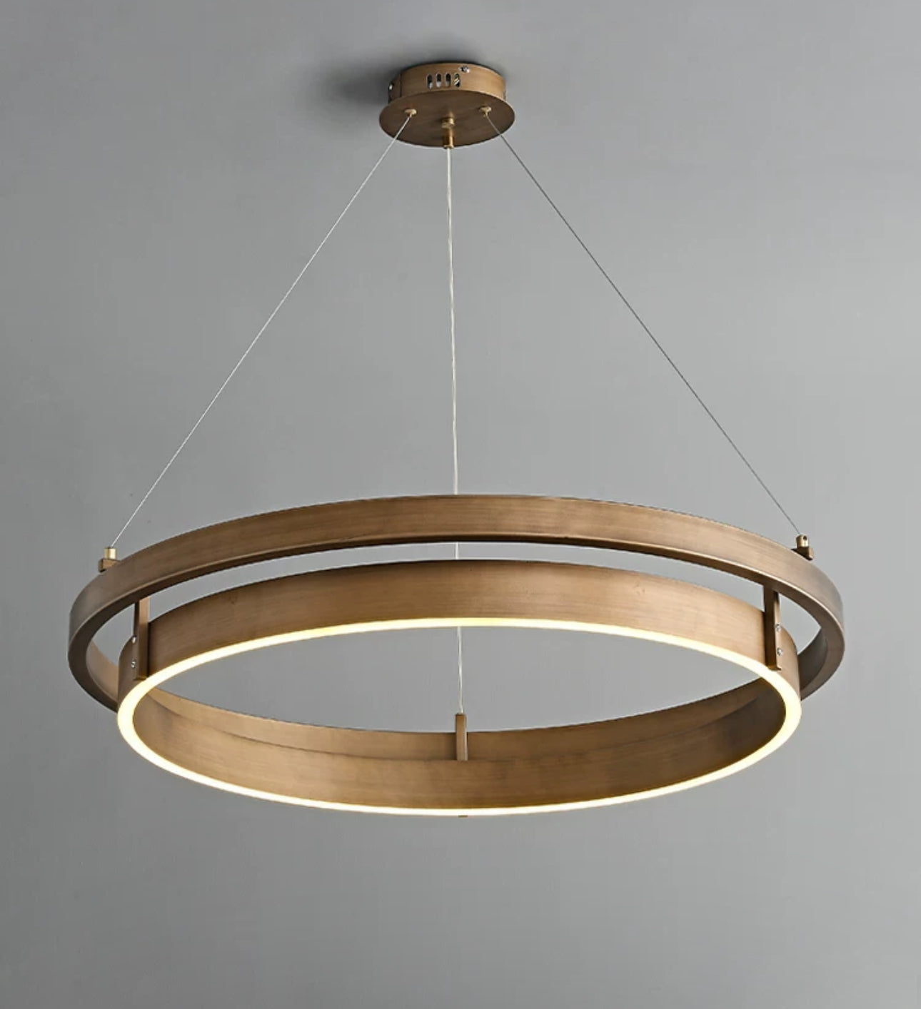 Modern Minimalist Ring Pendant Light – Large Led Circular Chandelier - Chandeliers