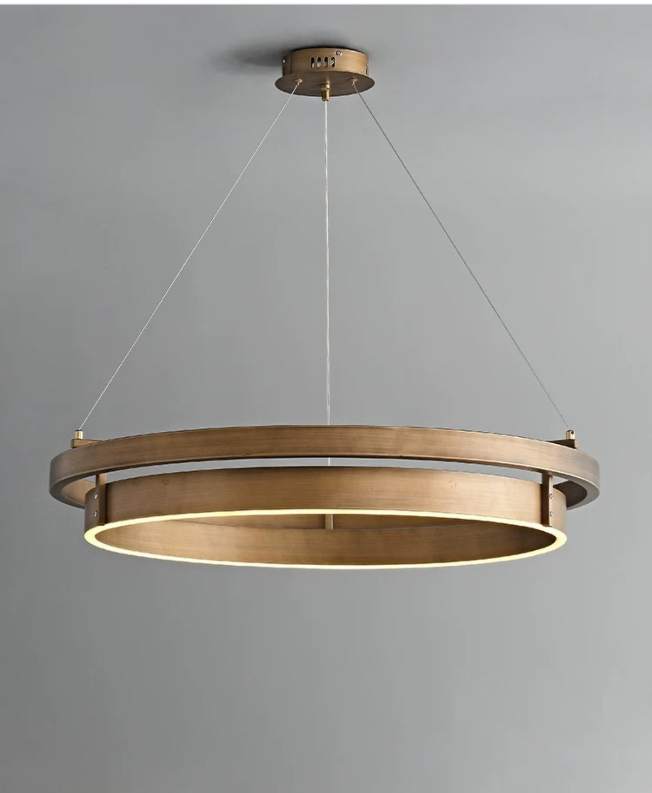 Modern Minimalist Ring Pendant Light – Large Led Circular Chandelier - Chandeliers