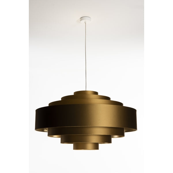 Modern Tiered Brass Pendant Lamp – Mid-century Ceiling Light for Living Room Bedroom or Office - Lamps