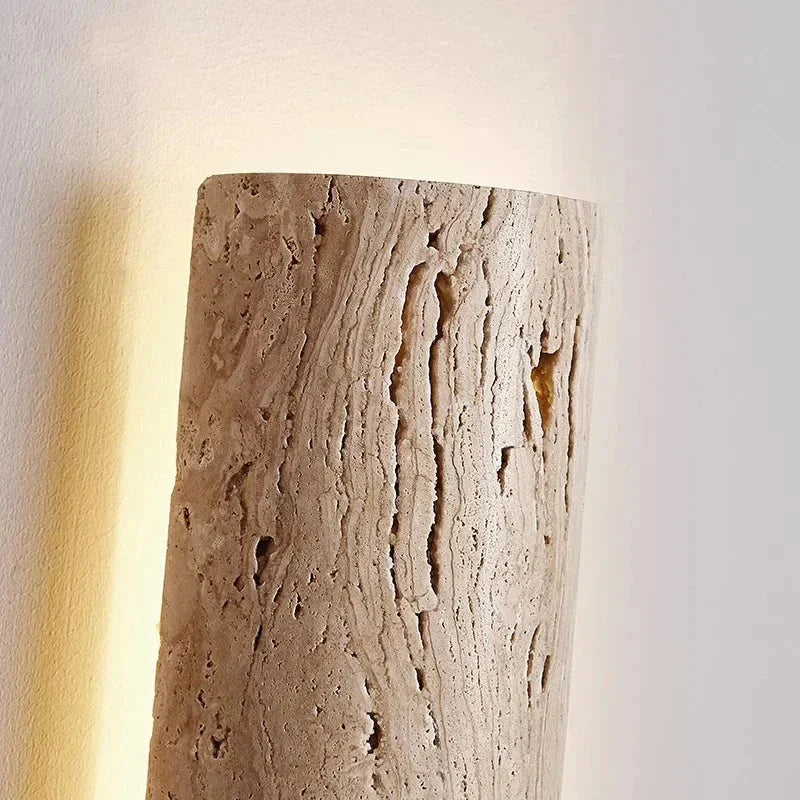 Taupe Natural Travertine Stone Led Wall Sconce for Indoor Outdoor Home Hotel - Modern Sconces