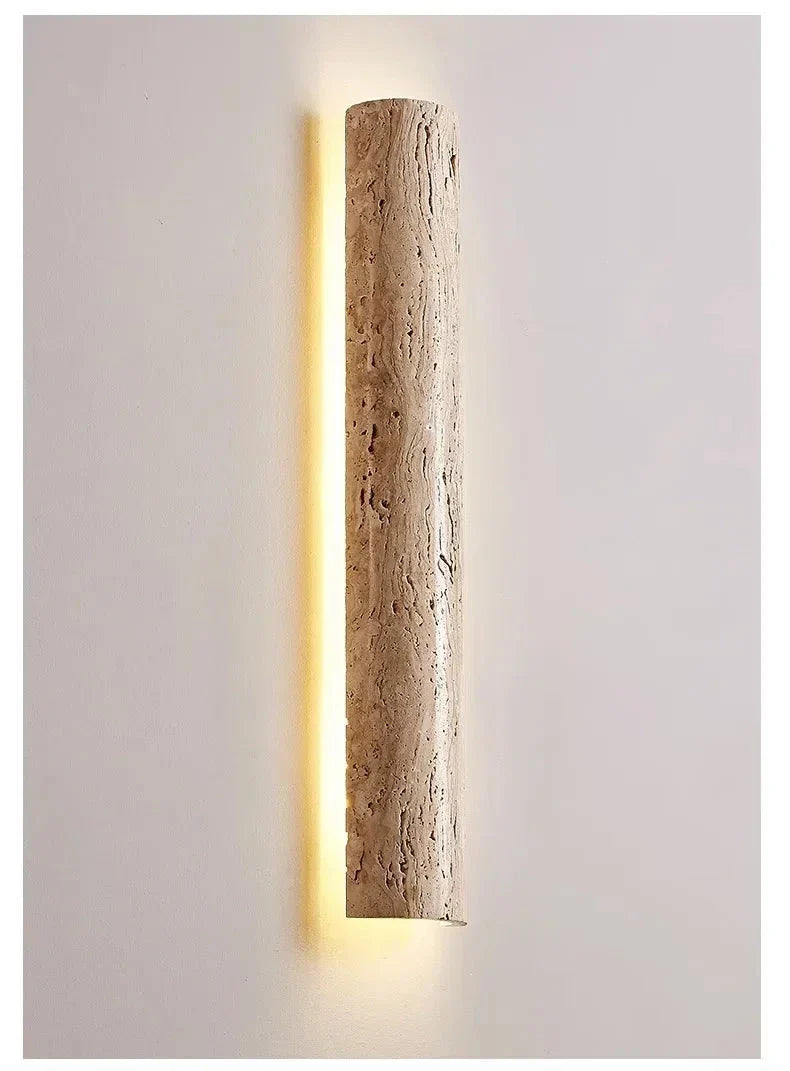 Taupe Natural Travertine Stone Led Wall Sconce for Indoor Outdoor Home Hotel - Modern Sconces