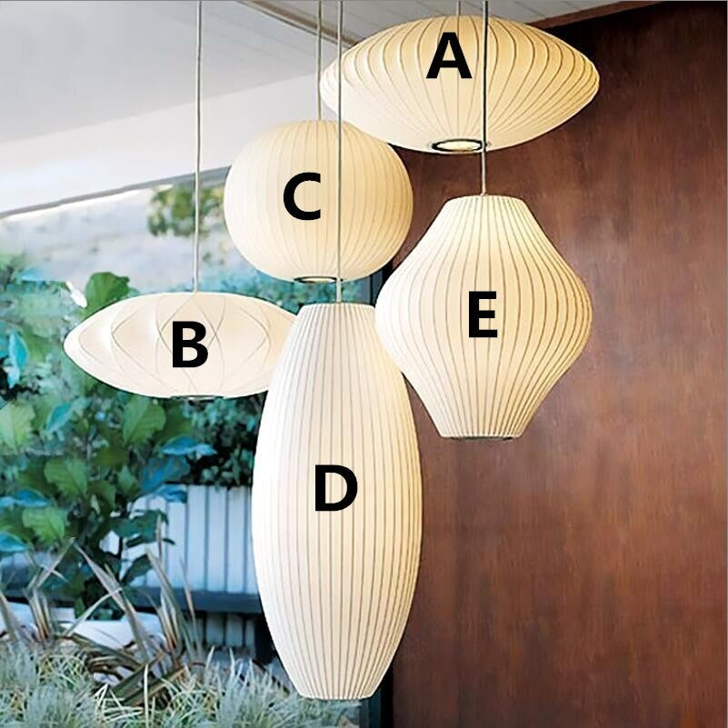 Nelson Bubble Pendant Lamp | White Silk Ceiling Lamps | Bedroom Living Room Lighting | Casalola - Lamps