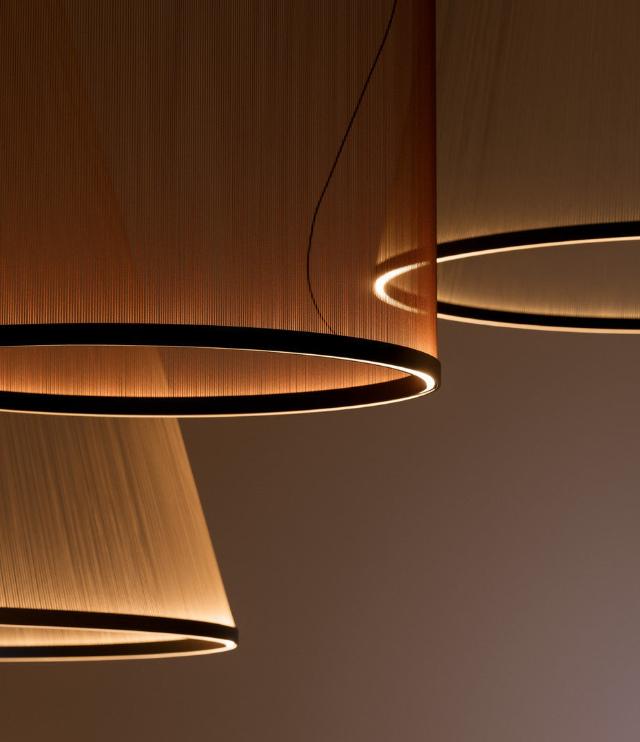 Pendant Light Collection in Aluminum Brass and Polycarbonate – Modern Lighting for Dining Living Spaces - Lamps