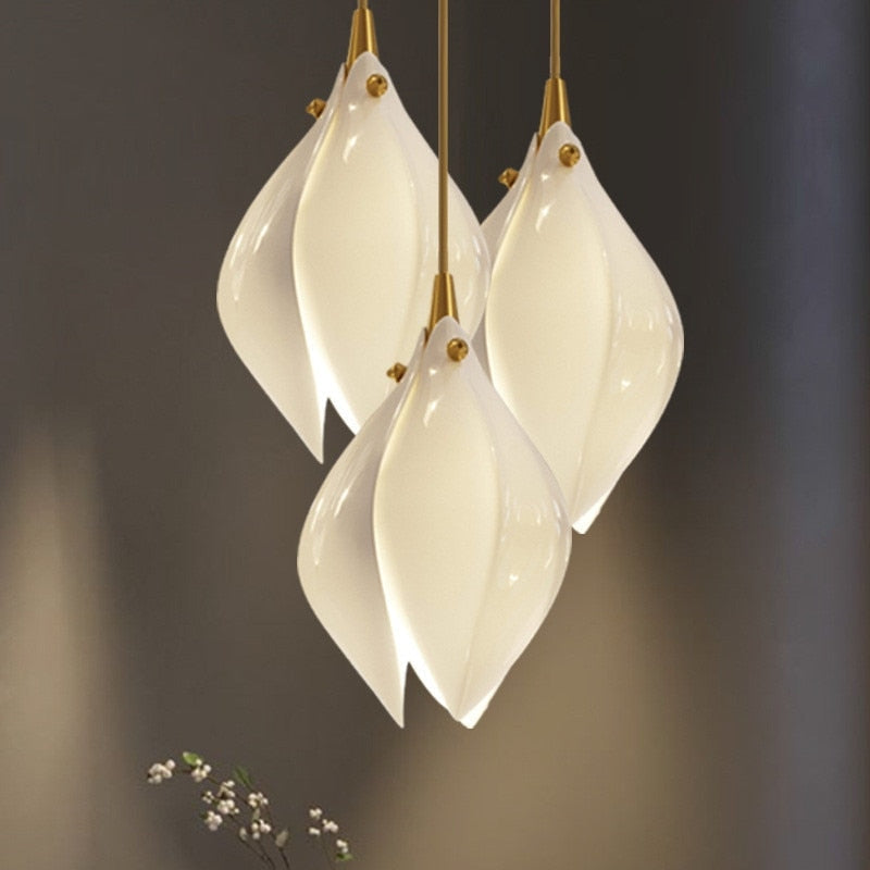 Porcelain Flower Led Pendant Lights 1-light for Living Room Restaurants Lounge Bar - Lamps