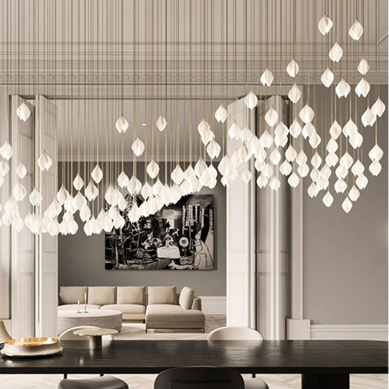 Porcelain Flower Led Pendant Lights 1-light for Living Room Restaurants Lounge Bar - Lamps