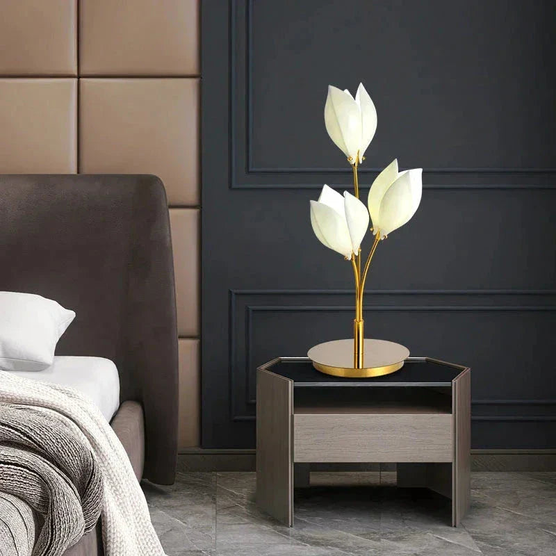 Porcelain Flowers Table Lamp Bedside Modern Contemporary Decor - Lamps