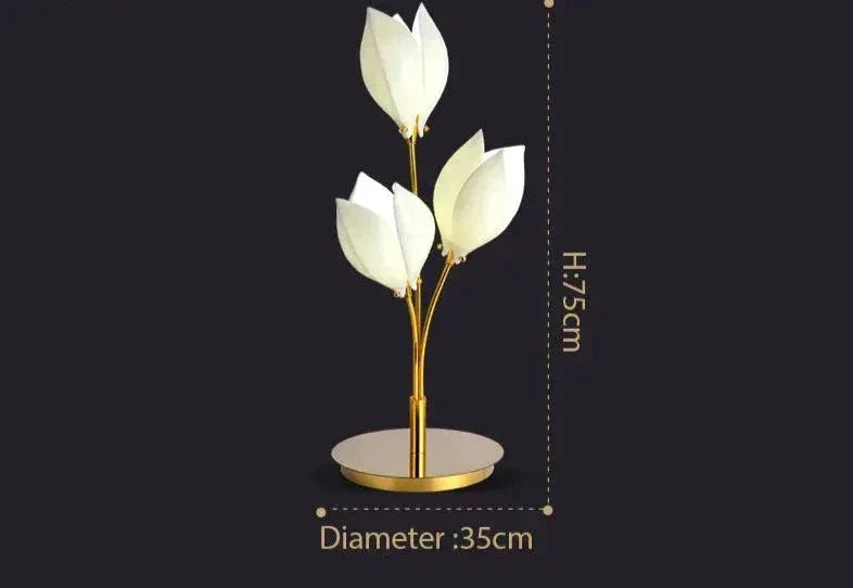 Porcelain Flowers Table Lamp Bedside Modern Contemporary Decor - Lamps