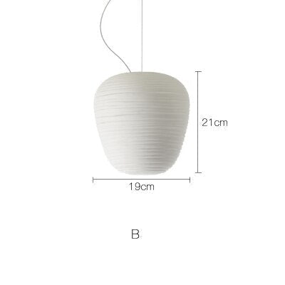 Rituals White Glass Pendant Lamp for Japandi Decor | Minimalist Hanging Light - Lamps