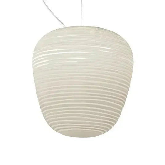 Rituals White Glass Pendant Lamp for Japandi Decor | Minimalist Hanging Light - Lamps