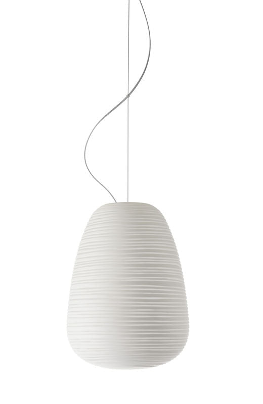 Rituals White Glass Pendant Lamp for Japandi Decor | Minimalist Hanging Light - Lamps