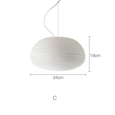 Rituals White Glass Pendant Lamp for Japandi Decor | Minimalist Hanging Light - Lamps