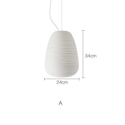 Rituals White Glass Pendant Lamp for Japandi Decor | Minimalist Hanging Light - Lamps