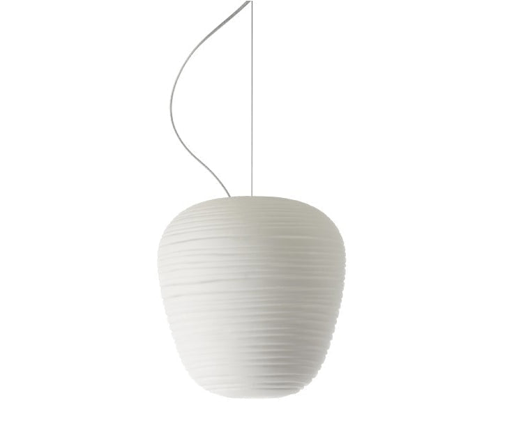 Rituals White Glass Pendant Lamp for Japandi Decor | Minimalist Hanging Light - Lamps