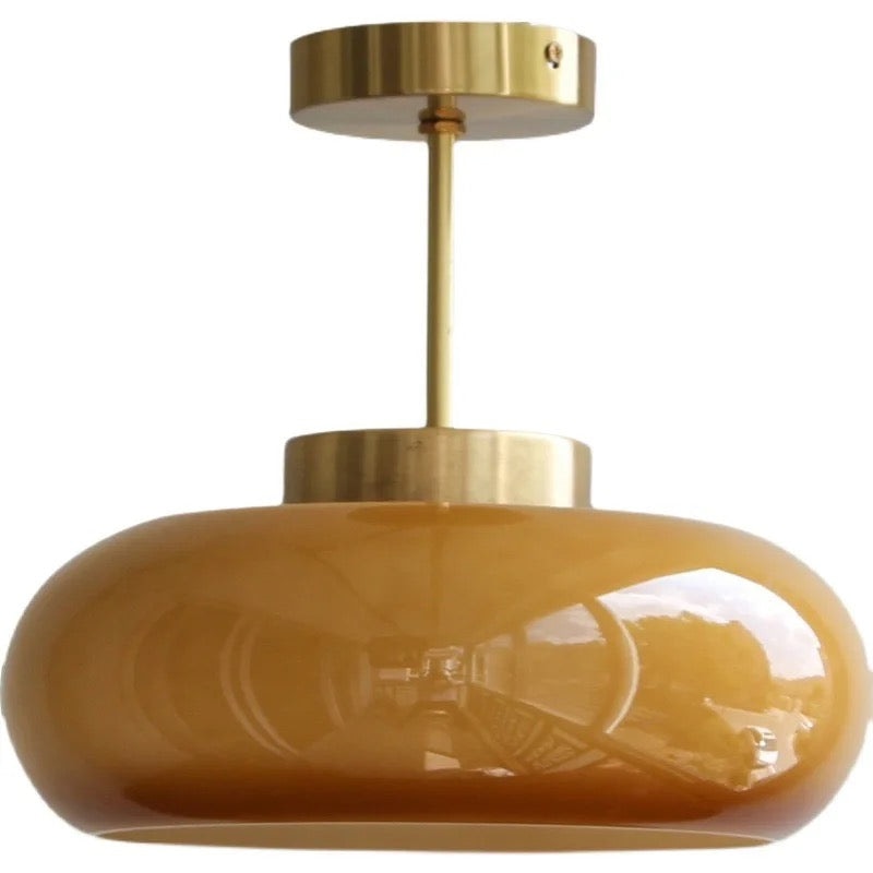 Mid-century Modern Glass Stone Ceiling Lights for Kitchens Dining Rooms and Bedrooms - Semi-flush Mounts