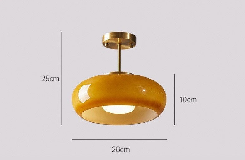 Mid-century Modern Glass Stone Ceiling Lights for Kitchens Dining Rooms and Bedrooms - Semi-flush Mounts