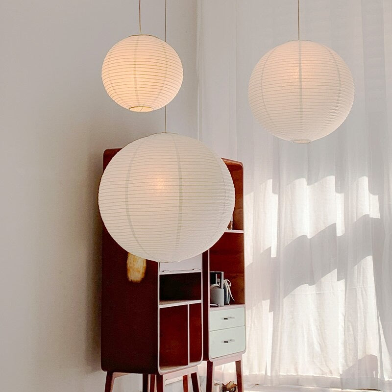 Ceiling Light Fixture for Living Room Bedroom | Noguchi Lamps Lanterns | White Rice Paper | Casalola - Pendant Lamps