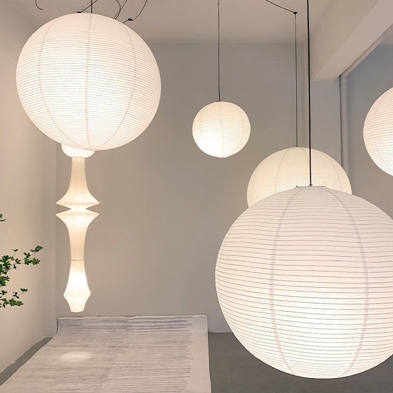 Ceiling Light Fixture for Living Room Bedroom | Noguchi Lamps Lanterns | White Rice Paper | Casalola - Pendant Lamps