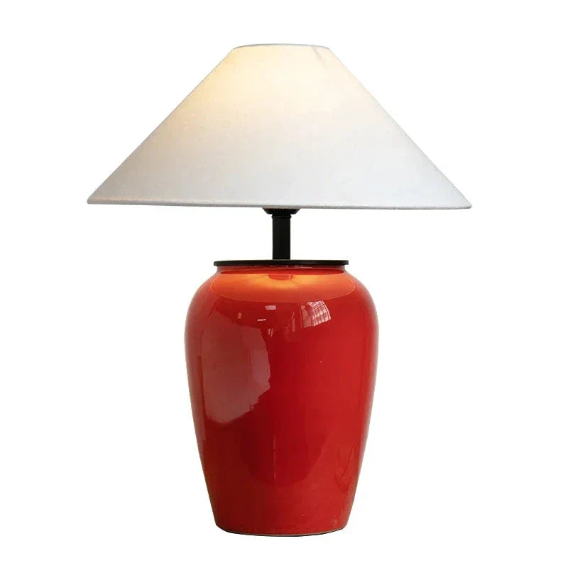 Red Ceramic Table Lamps Living Room Modern Luxe Lighting - Lamps