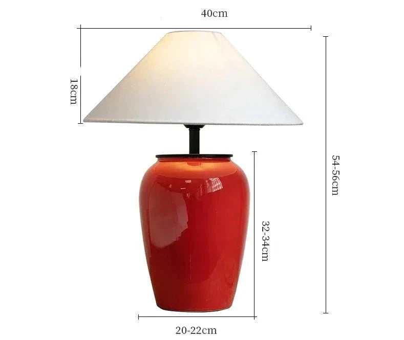 Red Ceramic Table Lamps Living Room Modern Luxe Lighting - Lamps