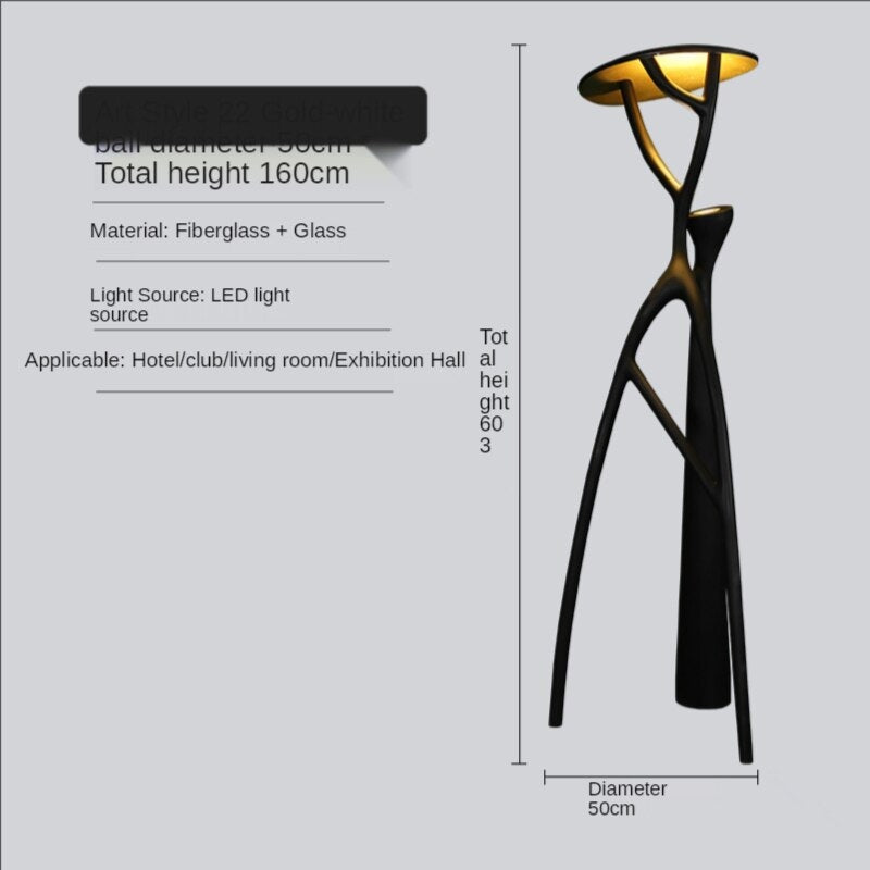 Sculpture Floor Lamps Unique Black Resin Desert Tree | Casalola - Lamps