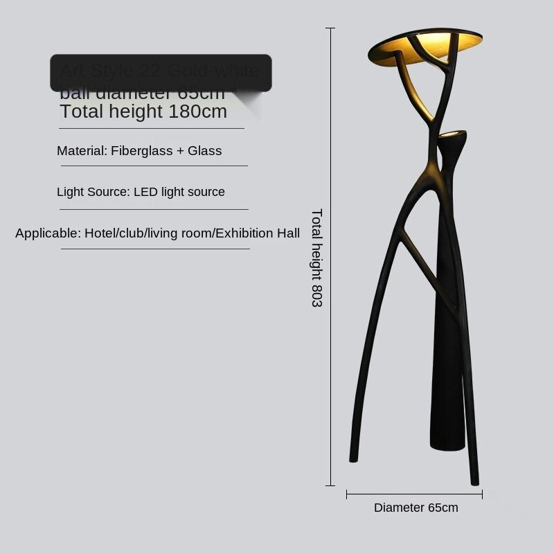 Sculpture Floor Lamps Unique Black Resin Desert Tree | Casalola - Lamps