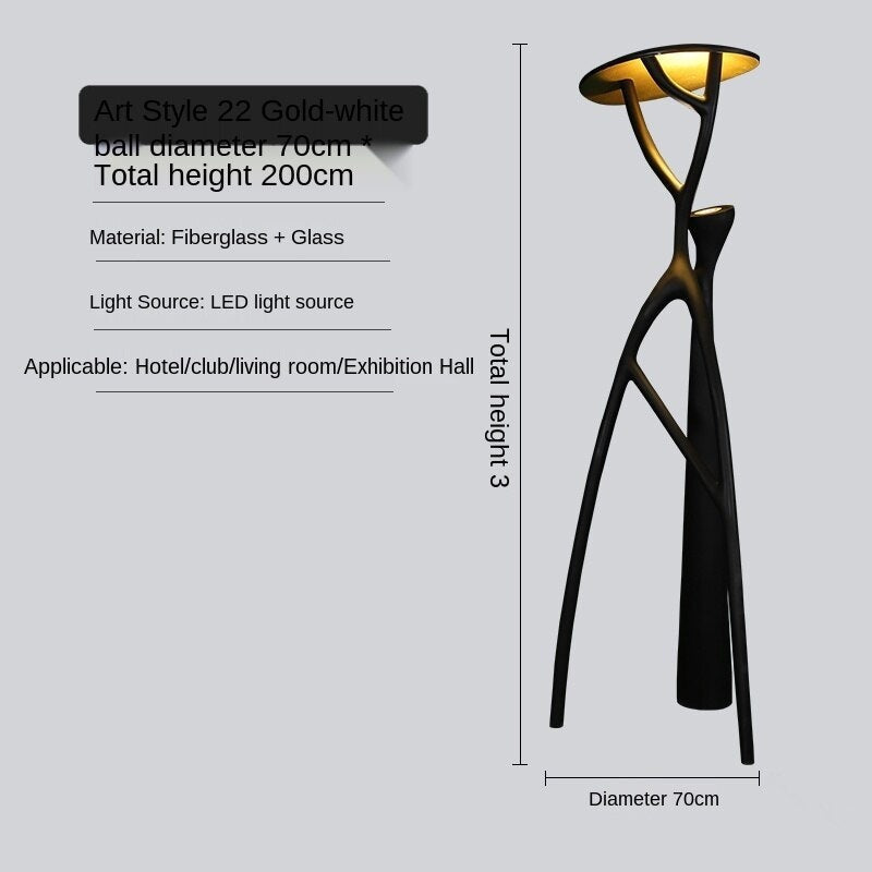 Sculpture Floor Lamps Unique Black Resin Desert Tree | Casalola - Lamps