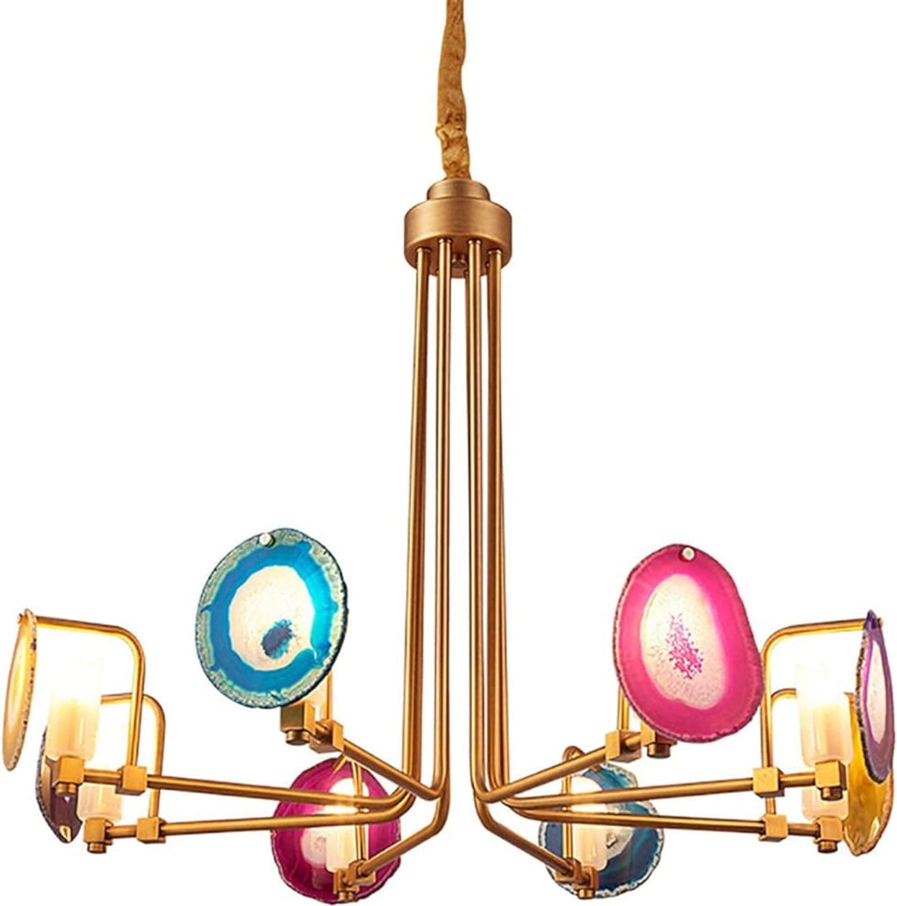 Semi-flush Mount Ceiling Lamp - the Two Tier Agate Chandelier for Living Rooms and Kitchens - Chandeliers