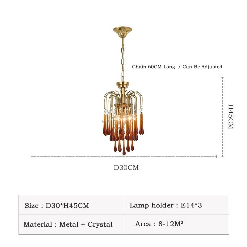 Murano Chandelier | Dining Room Light Fixtures | Italian Water Drop for Living Hotel - Chandeliers