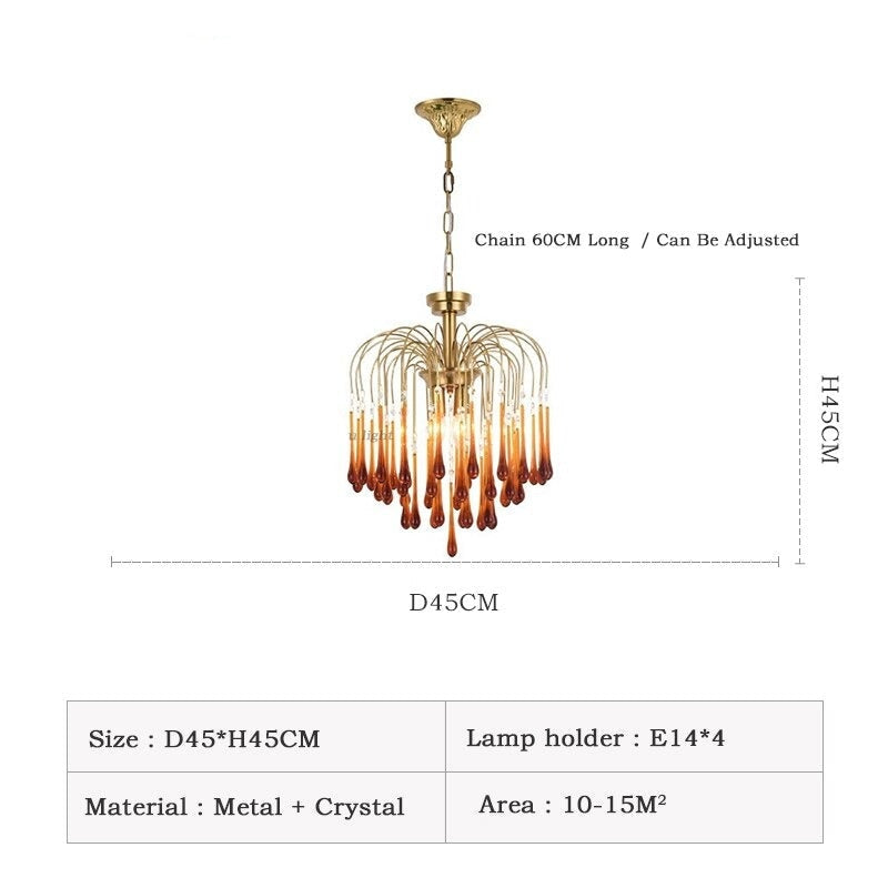 Murano Chandelier | Dining Room Light Fixtures | Italian Water Drop for Living Hotel - Chandeliers