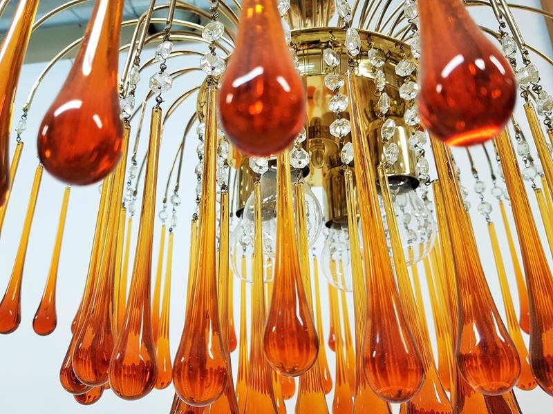 Murano Chandelier | Dining Room Light Fixtures | Italian Water Drop for Living Hotel - Chandeliers