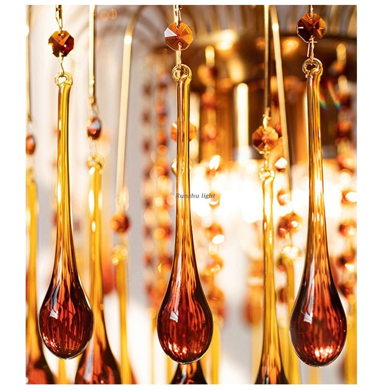 Murano Chandelier | Dining Room Light Fixtures | Italian Water Drop for Living Hotel - Chandeliers