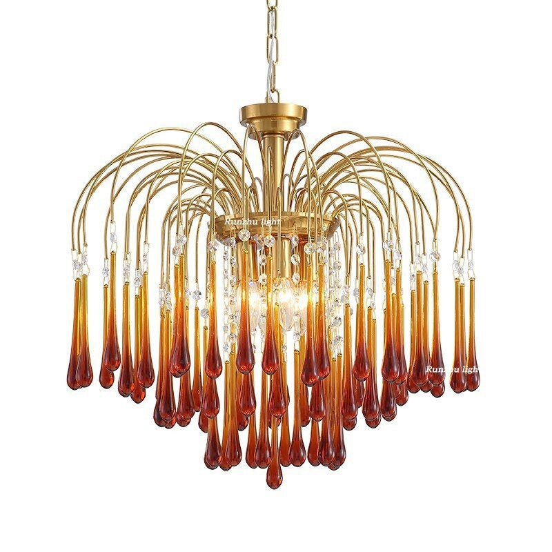 Murano Chandelier | Dining Room Light Fixtures | Italian Water Drop for Living Hotel - Chandeliers