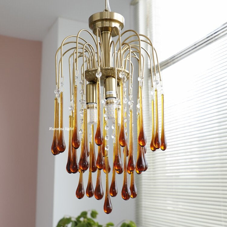 Murano Chandelier | Dining Room Light Fixtures | Italian Water Drop for Living Hotel - Chandeliers