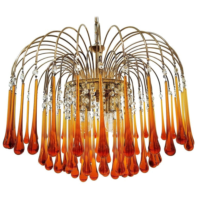 Murano Chandelier | Dining Room Light Fixtures | Italian Water Drop for Living Hotel - Chandeliers