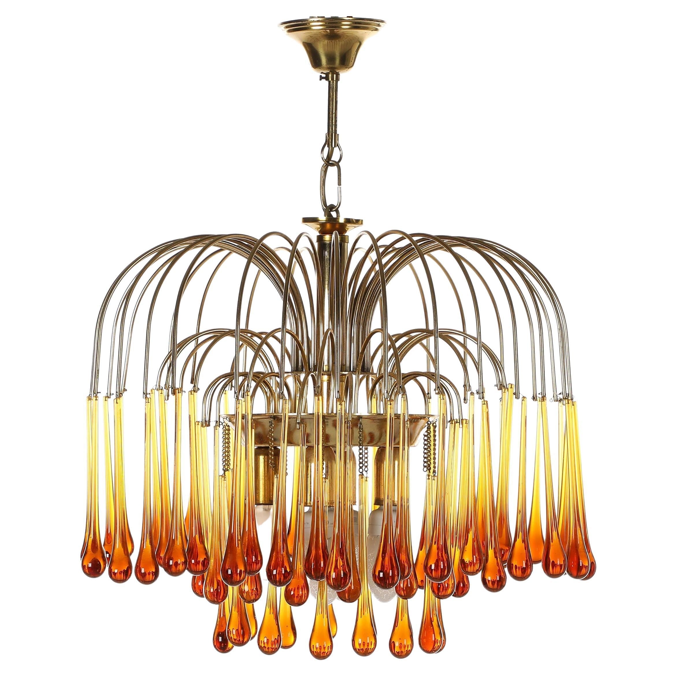 Murano Chandelier | Dining Room Light Fixtures | Italian Water Drop for Living Hotel - Chandeliers